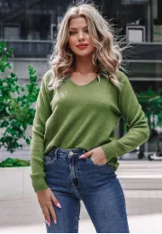 Ażurowy sweter Mills zielony