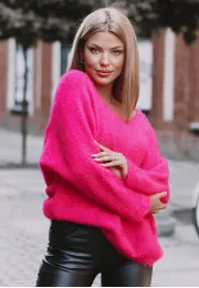 Sweter oversize Tiana neonowy róż 2