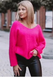 Sweter oversize Tiana neonowy róż 3