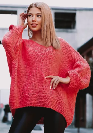 Sweter oversize Dolly brzoskwiniowy 2