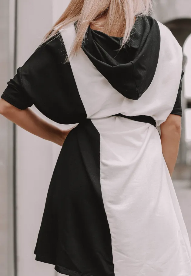 Sukienka Monica czarno-biała 7
