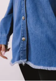 Koszula damska jeansowa Sophia, tunika, niebieska 5