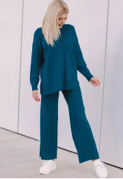 Komplet sweterkowy Selena (bluza, spodnie), turkusowy 3