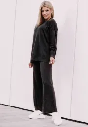 Komplet sweterkowy Selena (bluza, spodnie), czarny