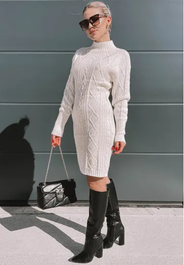 Sukienka sweterkowa Sheron ecru 2