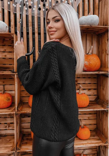 Sweter oversize Leah czarny 2