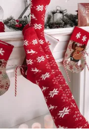 Podkolanówki świąteczne Reindeer czerwone