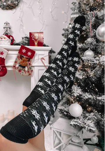 copy of Podkolanówki świąteczne Reindeer czerwone