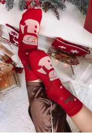 copy of Podkolanówki świąteczne Reindeer czerwone