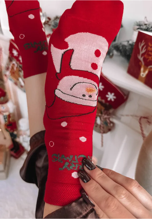copy of Podkolanówki świąteczne Reindeer czerwone