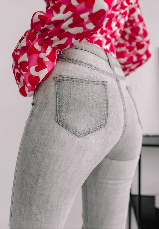 Spodnie jeansowe Holly z przetarciami jasnoszare 4