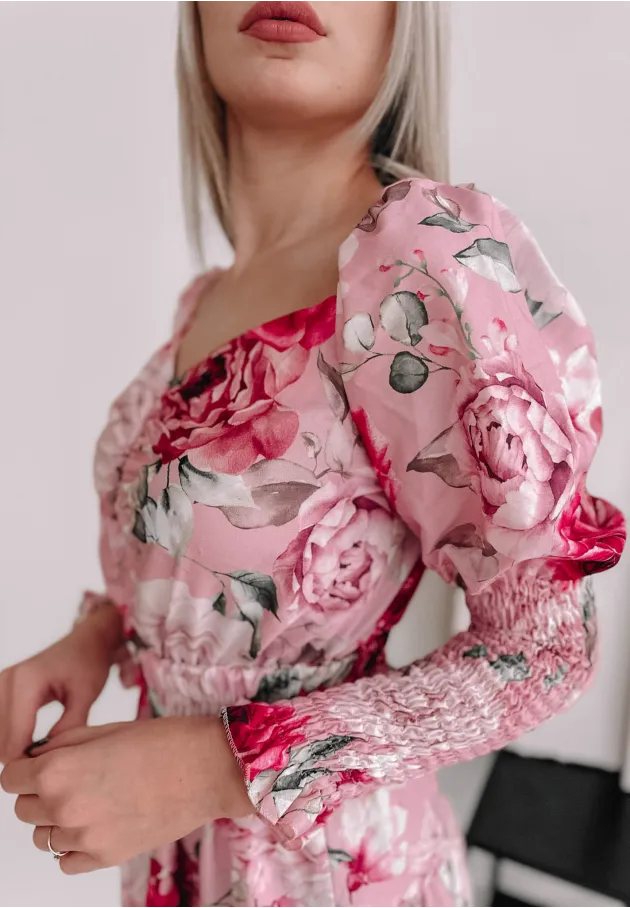 Sukienka-kombinezon Romanello pudrowo różowy 4