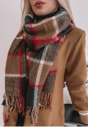 Szeroki szal damski Grating brązowy