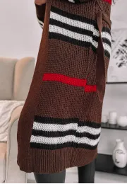 Długi kardigan oversize Cozy brązowy 4