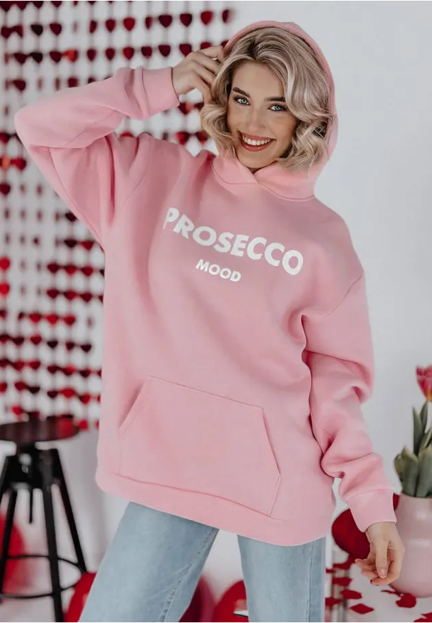 Bluza z kapturem Prosecco różowa 1