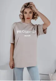 T-shirt z krótkim rękawem Prosecco beżowy