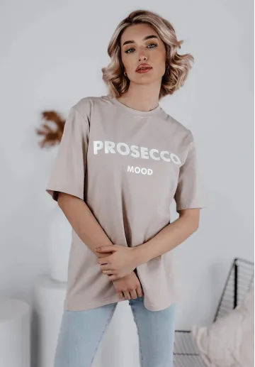 T-shirt z krótkim rękawem Prosecco beżowy 5