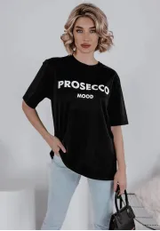 T-shirt z krótkim rękawem Prosecco czarny