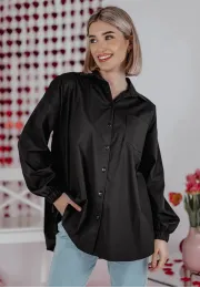 Koszula oversize Unique czarna 10