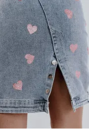 Spódnica jeansowa Pink Hearts 7