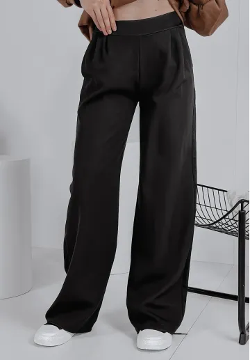 Eleganckie spodnie z prostą nogawką Isla czarne 2