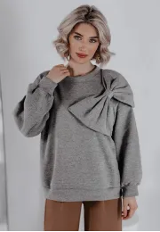 Bluza oversize z kokardą Sweet Bow szara