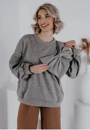 Bluza oversize z kokardą Sweet Bow szara 8