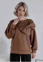 Bluza oversize z kokardą Sweet Bow camelowa 7