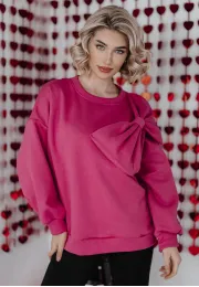 Bluza oversize z kokardą Sweet Bow różowa