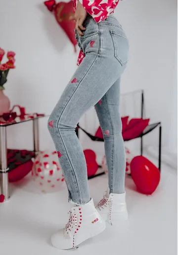 Spodnie jeansowe z sercami Elora 5