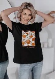 T-shirt z nadrukiem Oranges czarny