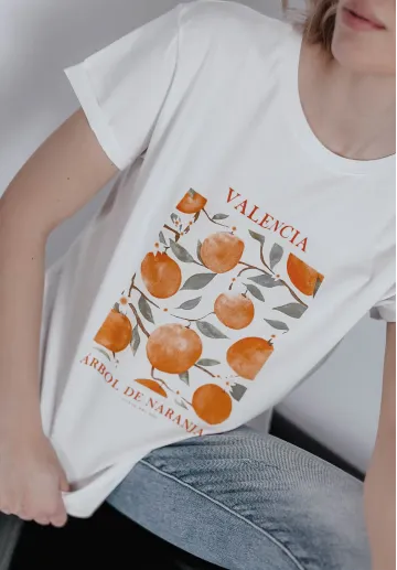 T-shirt z nadrukiem Oranges biały 3