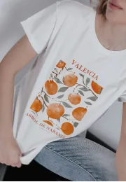 T-shirt z nadrukiem Oranges biały 3