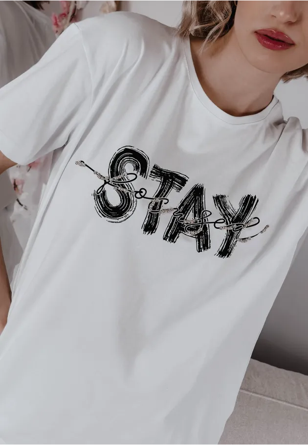 T-shirt Stay Focused biały 3