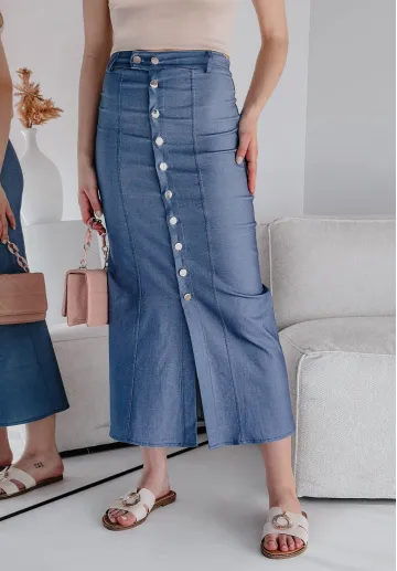 Długa spódnica z guzikami Angelica 1