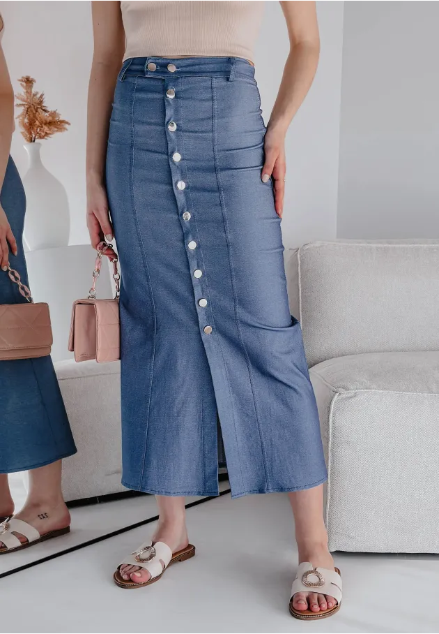 Długa spódnica z guzikami Angelica 1