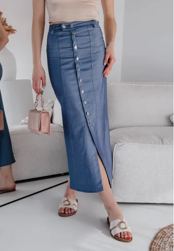 Długa spódnica z guzikami Angelica 5