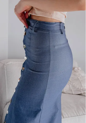 Długa spódnica z guzikami Angelica 6