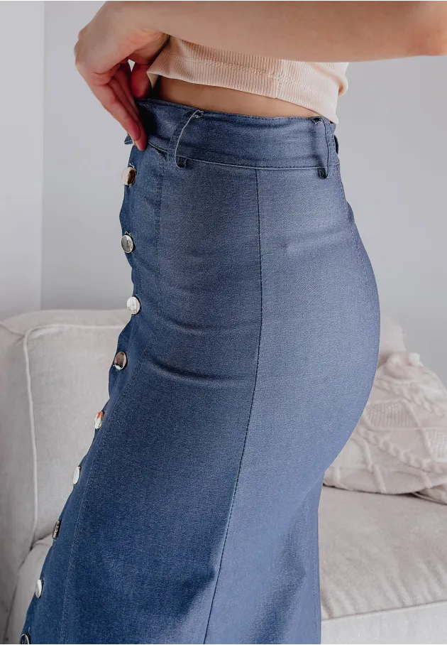 Długa spódnica z guzikami Angelica 6