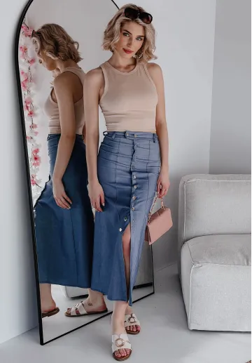 Długa spódnica z guzikami Angelica 2