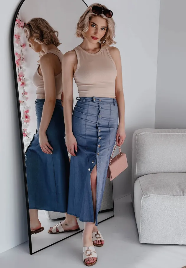 Długa spódnica z guzikami Angelica 2