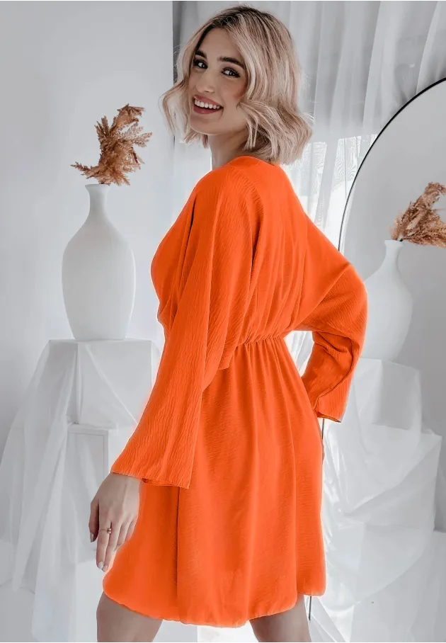 Sukienka z długim rękawem Milani pomarańczowa 3