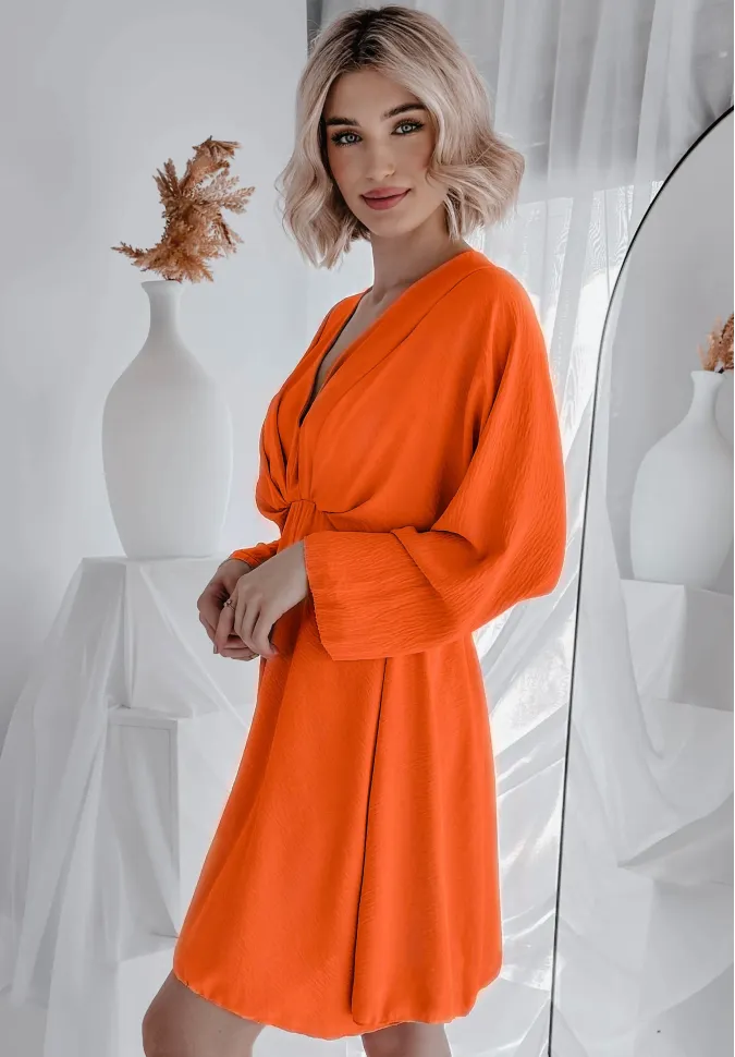 Sukienka z długim rękawem Milani pomarańczowa 1