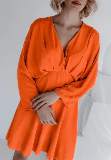 Sukienka z długim rękawem Milani pomarańczowa 6