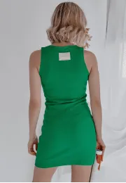 Prążkowana sukienka bez rękawów Gia zielona 3