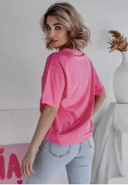 Długi t-shirt tunika Long Tee różowy 4