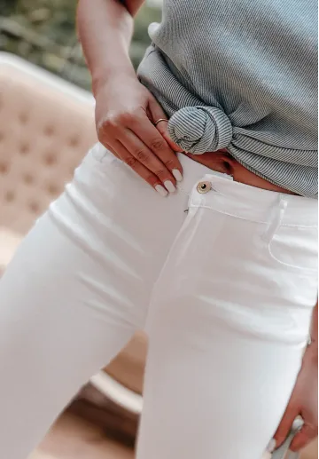 Jeansowe spodnie skinny Lucy białe 5