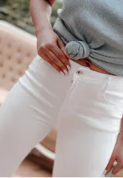 Jeansowe spodnie skinny Lucy białe 5