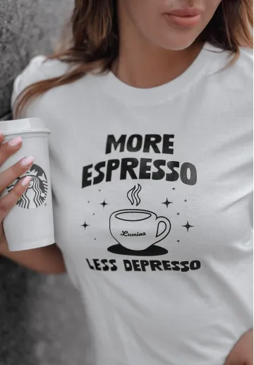 Biały t-shirt z nadrukiem Espresso 3