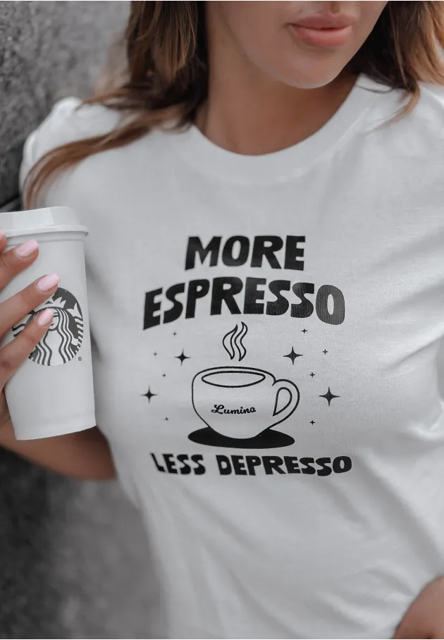 Biały t-shirt z nadrukiem Espresso 3